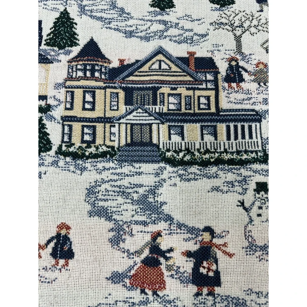 Winter Scene Warm‎ Throw Blanket 47.75x60.5 w/ Fringe Holiday Snow Ice Skating